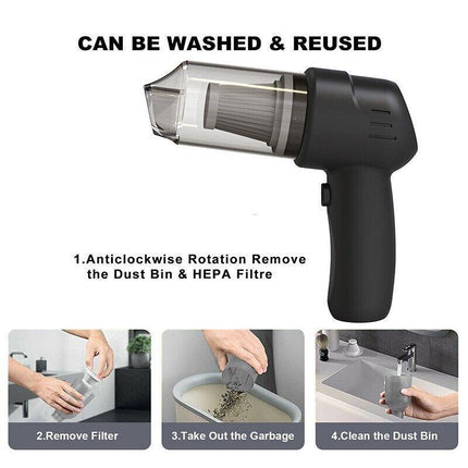 9000Pa Cordless Handheld Car Vacuum Cleaner Mini Portable Auto Wireless Duster - Aimall