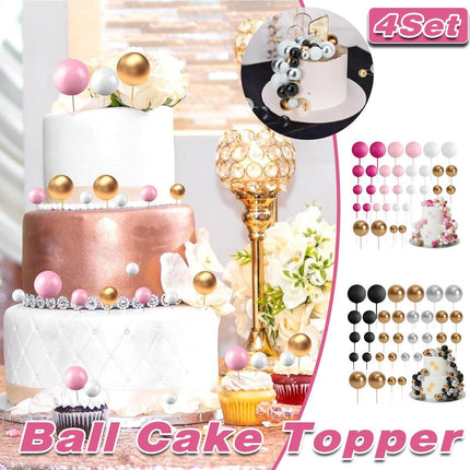 4set Colourful Foam Balls Cake Decoration Mini Balls Birthday Party Decor