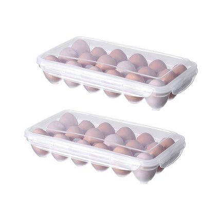 2x Eggs Keeper Trays 18 Slots Storage Box Containers Kitchen Refrigerator Holder