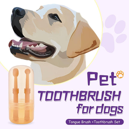 Pet Tongue Brush and Toothbrush Set for Oral Cleaning Dental Health Care for Pet