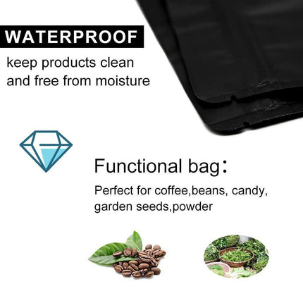 100PCS Black Aluminum Bag Mylar Foil Pouch Heat Sealer Food Storage Package Bags - Aimall