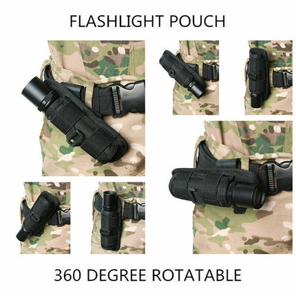Portable Outdoor Military Flashlight Bag Pouch Tactical Case Holster Belt Holder