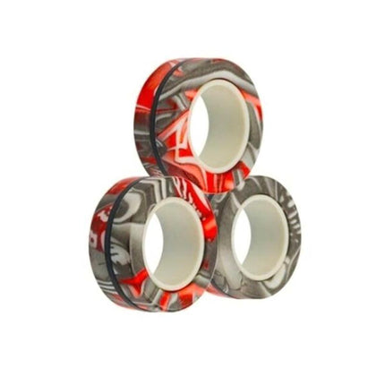 Magnetic Ring Finger Spinner Rainbow Fidget Sensory Autism Anxiety ADHD Stress - Aimall