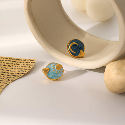 Vintage Sun Moon Heart Earrings Bohemian Style Jewelry for Women Trendy Fashion