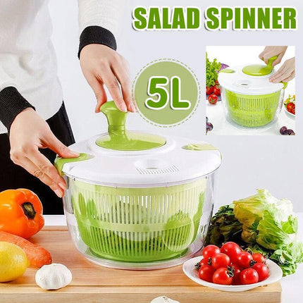 Salad Spinner Vegetable Lettuce Salad Leaves Washer Dryer Serving Bowl Container - Aimall