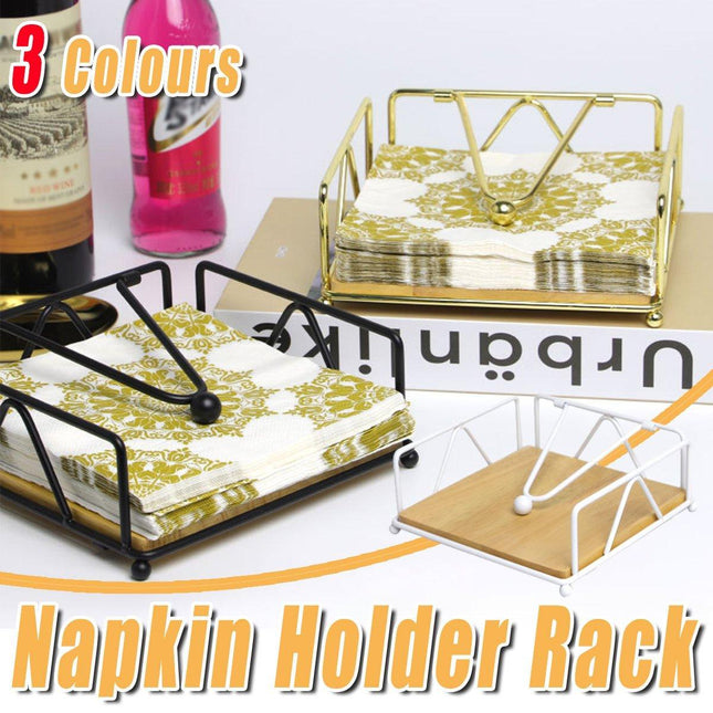Steel Napkin Holder Serviette Rack Organiser Kitchen Serving Bar 3 Colours