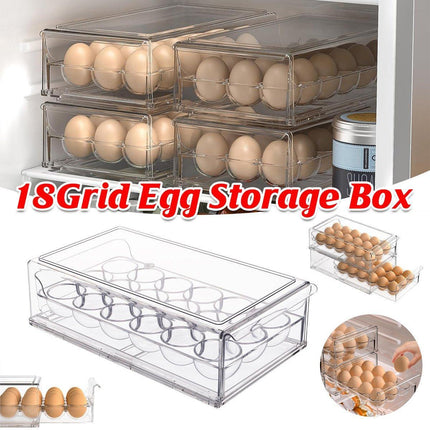 18Compartment Egg Storage Box Stackable Drawer for Kitchen Home Refrigerator Use
