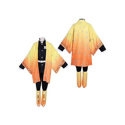 Demon Slayer Kimetsu No Yaiba Agatsuma Zenitsu Cosplay Costume Kimono Outfit Wig - Aimall