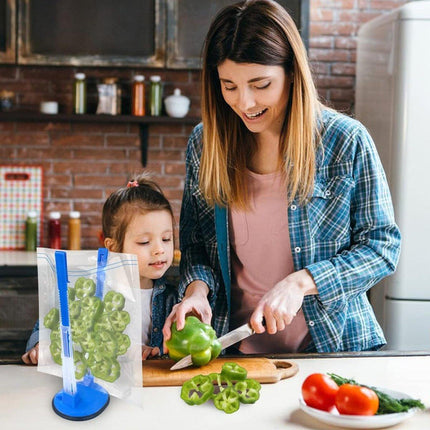 8PCS Kitchen Bag Holder Stand Plastic Storage Rack Food Storage Bag Organizer