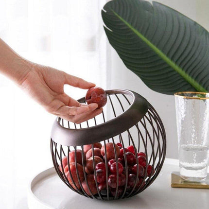 Creative Iron Melon Fruit Basket Capsule Holder Coffee Rack Dried Fruit Storage