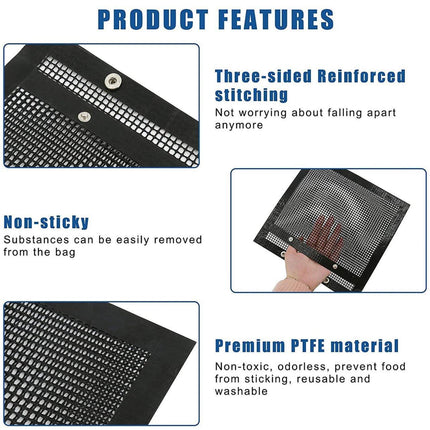 24*14CM BBQ Grilling Mesh Reusable Bag Outdoor Camping Barbecue Grill Mats Cooking Pads - Aimall