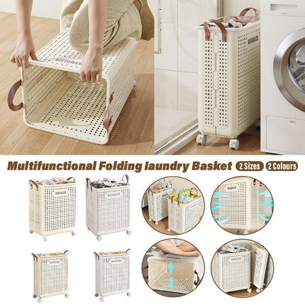 Folding Portable Laundry Basket Multifunctional Storage for Bathroom Household