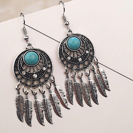 Bohemian Dreamcatcher Tassel Earrings Handmade Fashion Jewellery for Women Gifts