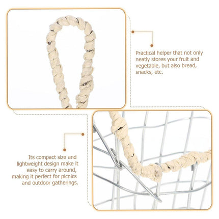 Wire Woven Storage Basket for Home Organization Sundry Basket Decorative Storage