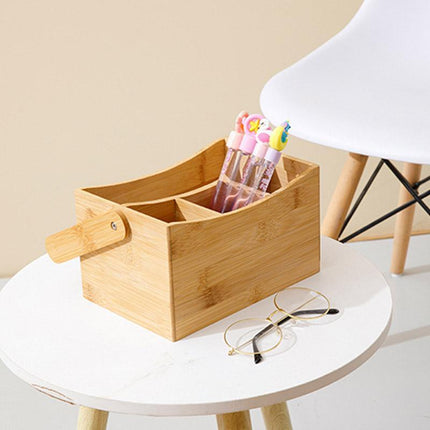 Portable Bamboo Storage Box Fruit Basket Organizer Multi Purpose Storage Basket