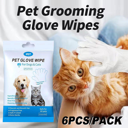 Cat Dog Cleaning Gloves Wipes Fur Disposable Face Washing Grooming