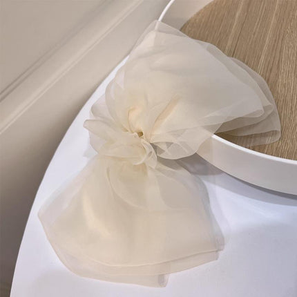Large Tulle Bow Hair Clip Women Hair Clip Arty Headdress Gifts Ponytail Party - Aimall