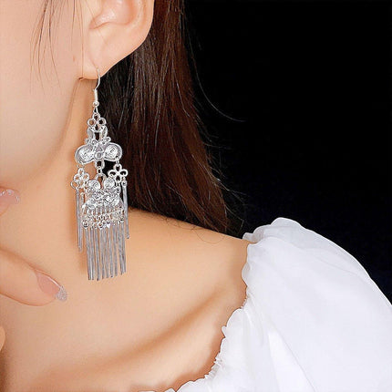 Vintage Ethnic Style Tassel Long Earrings Bohemian Jewelry for Women Accessory