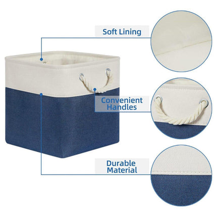 Large Linen Fabric Laundry Basket Home Storage Basket Dirty Clothes Bin Foldable