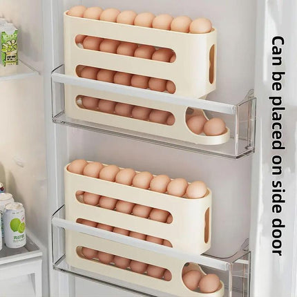 2pcs 4 Tier Slide Egg Organizer Storage Box Ladder Design for Egg Carton Holder
