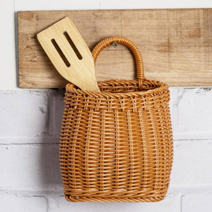Vintage Wall Hanging Basket Kitchen Storage Basket Small Flower Basket Organizer