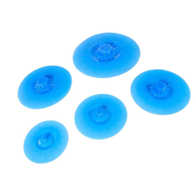 5pcs Silicone Crisper Lids Reusable Food Covers Stretchable Lids Kitchen Storage