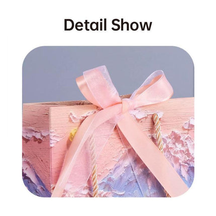 10pcs Oil Painting Gift Paper Bags for Birthday and Holiday Gift Packaging Tote