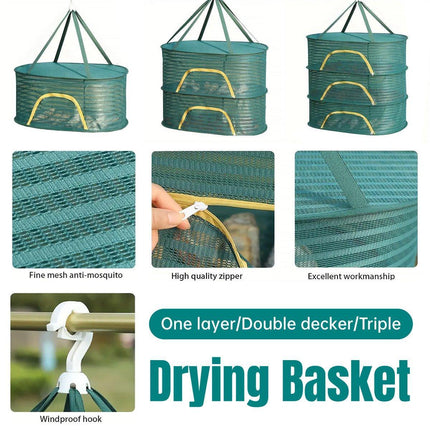 Anti Mosquito Fully Enclosed Drying Net Basket for Fish Vegetables Fruit Herbs