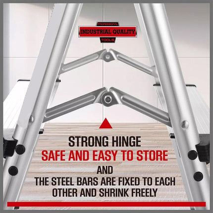 Portable Aluminium 1-3 Step Folding Ladder Anti-Slip Frame Stool for Home Use