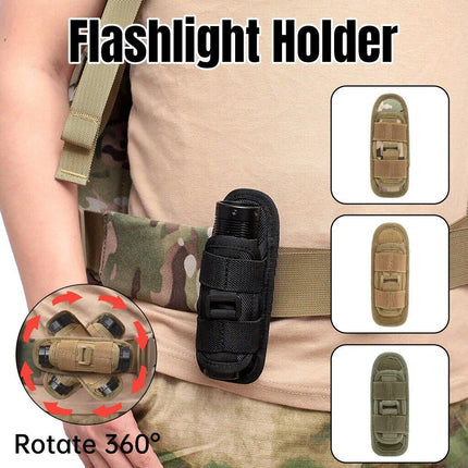 Portable Outdoor Military Flashlight Bag Pouch Tactical Case Holster Belt Holder