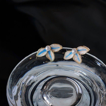 Haze Blue Earrings Vintage Temperament Stud Earrings Fashion Jewelry for Women