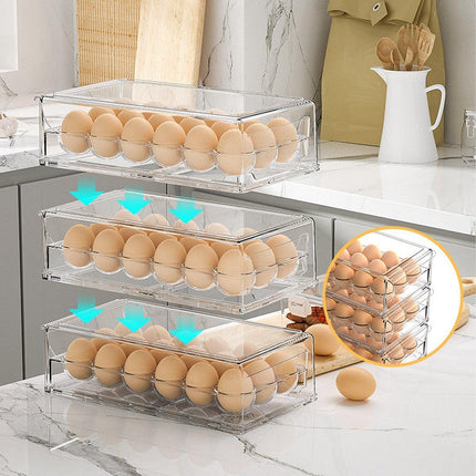 18Compartment Egg Storage Box Stackable Drawer for Kitchen Home Refrigerator Use