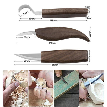 10PCS Wood Carving Tools Set Woodworking Whittling Chisels Cutters Hand Tool Kit