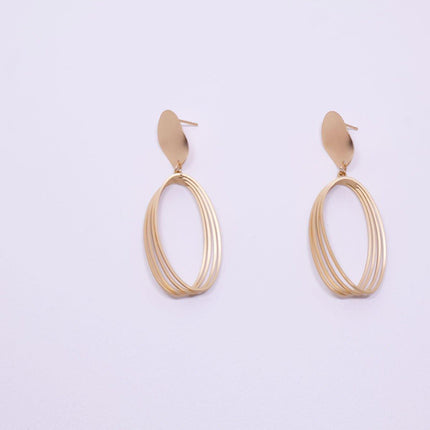 Retro Geometric Hollow Earrings Elegant Simple Design for Women Fashion Jewelry