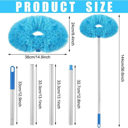 Extendable and Assembled Ceiling Duster Round Brush Dust Sweeper Cleaning Tool