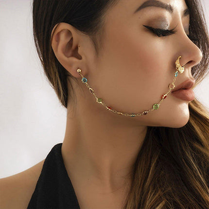Punk Style Jewelry Chain Earrings Women Fashion Nose Clip Trendy Accessories