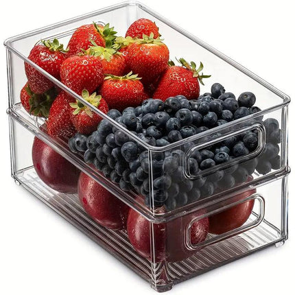 6pcs Transparent Fridge Organizer Storage Box for Kitchen and Food Organization