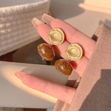 Vintage Style Curry Earrings For Women Elegant Premium Look Fashion Jewelry