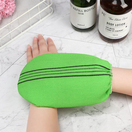 Fiber Cleaner Bath Glove Exfoliating Towel Body Rub Shower Scrub Glove Washcloth - Aimall