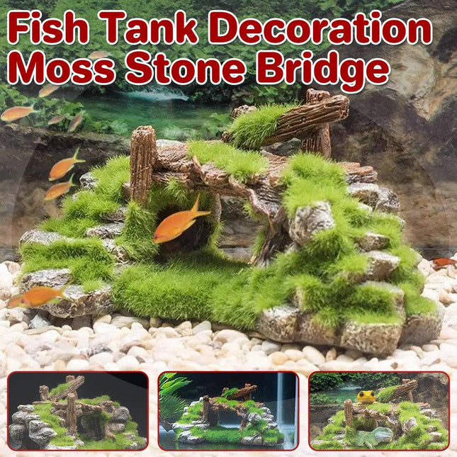 Fish Tank Moss Bridge Decoration Aquascape Rockery Ornament for Aquarium Design