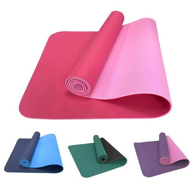 TPE Yoga Mat Eco Friendly Exercise Fitness Gym Pilates Non Slip Dual Layer Aimall