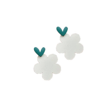 925 Silver Needle Rose Petal Earrings Long Acrylic Tassel Eardrop Women - Aimall