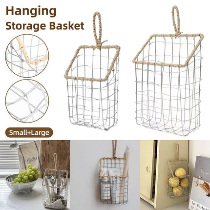 Wire Woven Storage Basket for Home Organization Sundry Basket Decorative Storage
