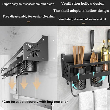 Perforation Free Kitchen Storage Rack Wall Hanging Chopsticks Knife Holder