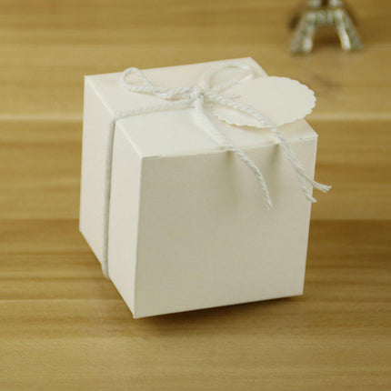 100pcs Vintage Kraft Paper Wedding Sugar Boxes Favors Gift Boxes Party Supplies