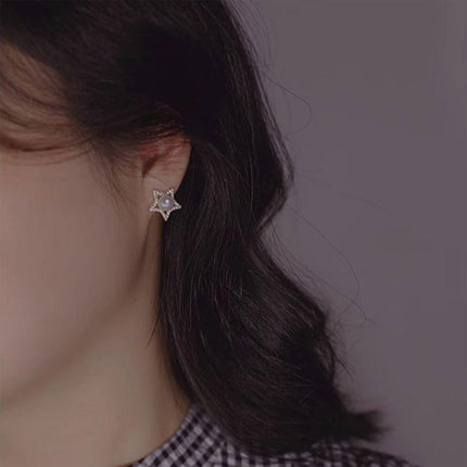 Star and Moon Asymmetric Stud Earrings Fashion Jewelry for Women Accessories
