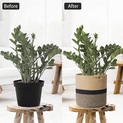 Woven Round Laundry Basket Dirty Clothes Storage Basket for Home Organization