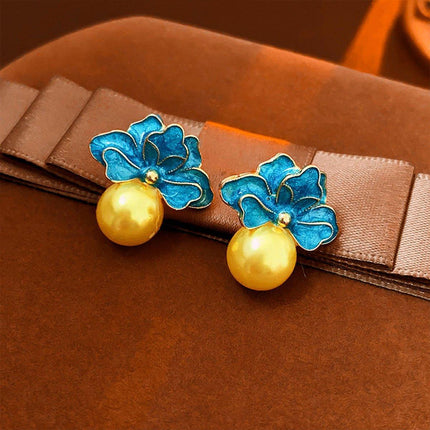Vintage Flower Earrings Retro Fashion Jewelry for Women Female Stud Earrings