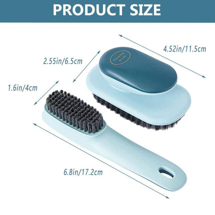 2PCS Blue Soft Bristle Shoe Brush and Multifunctional Cleaning Laundry Brush
