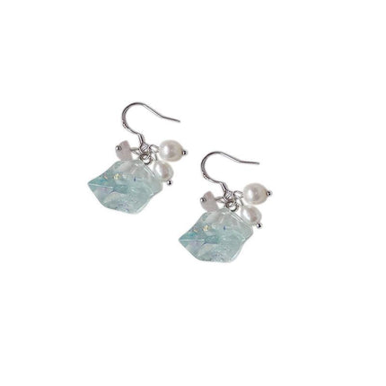 Ice Blue Pearl Earrings for Girls and Women Elegant Fashion Jewelry Gift Set